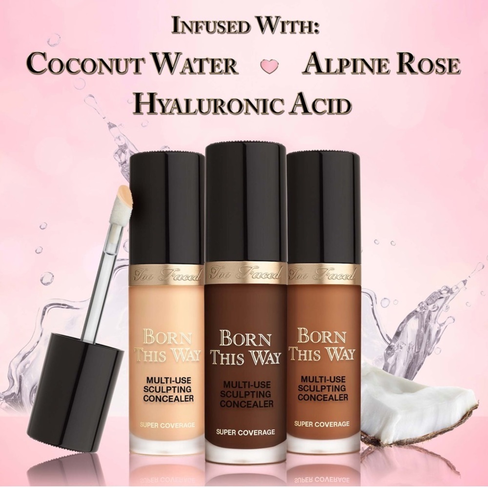 Too Faced Born This Way Super Coverage Concealer Warm Beige Full Size - New - Picture 7 of 10